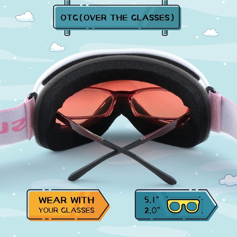 Supertrip Kids Ski Goggles, Anti-Fog Snow Snowboard Goggles for Kids Boys Grils Youth Age 5-15 - Image 4